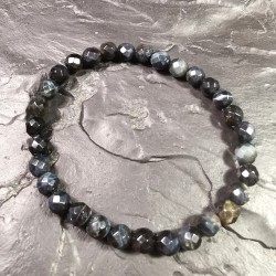 Œil de faucon - bracelet perles facettées - 6ème chakra